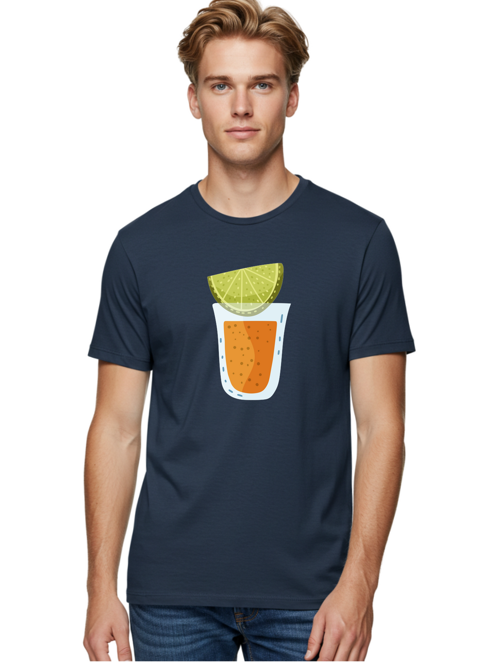 Caipirinha Men'S Graphic Tee, 100% Cotton, Comfortable Casual Summer Wear, Machine Washable, Caipirinha Cocktail, Orange Drink, Lime Wedge, Citrus Twist, Summer Drink, Brazilian Cocktail, Refreshing Beverage, Cocktail Hour, Party Drink Aad680