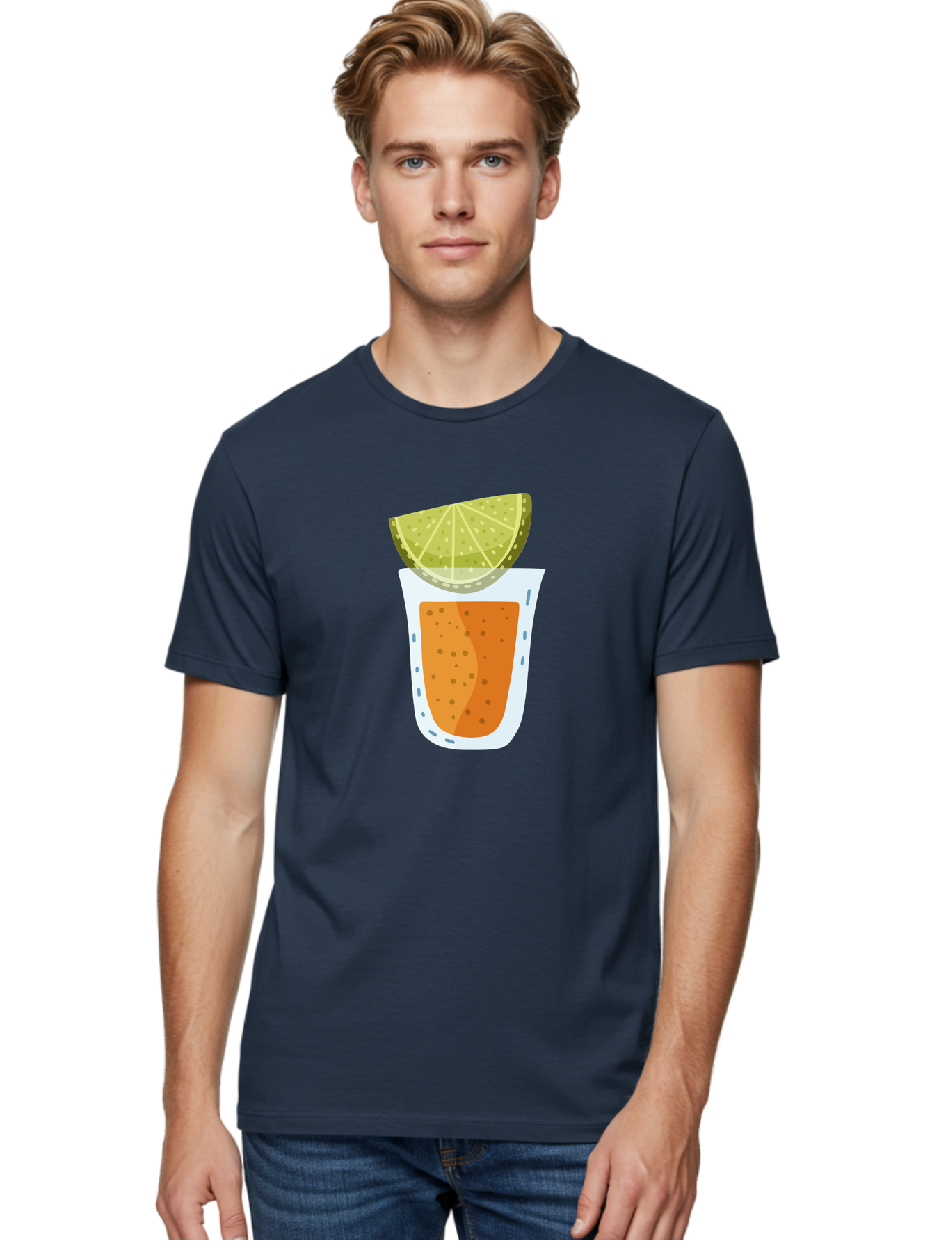 Caipirinha Men'S Graphic Tee, 100% Cotton, Comfortable Casual Summer Wear, Machine Washable, Caipirinha Cocktail, Orange Drink, Lime Wedge, Citrus Twist, Summer Drink, Brazilian Cocktail, Refreshing Beverage, Cocktail Hour, Party Drink Aad680