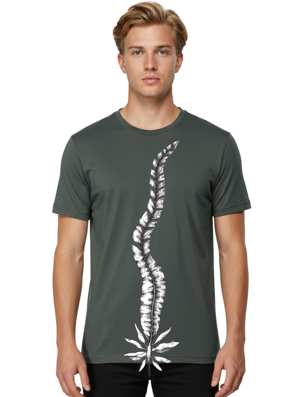 Cannabis Men'S Graphic Tee, 100% Cotton, Comfortable Casual Summer Wear, Machine Washable, Black And White Feather, Feather Illustration, Stylized Design, Abstract Art, Minimalist Style, Detailed Drawing, Graphic Design, Feathers Aad681
