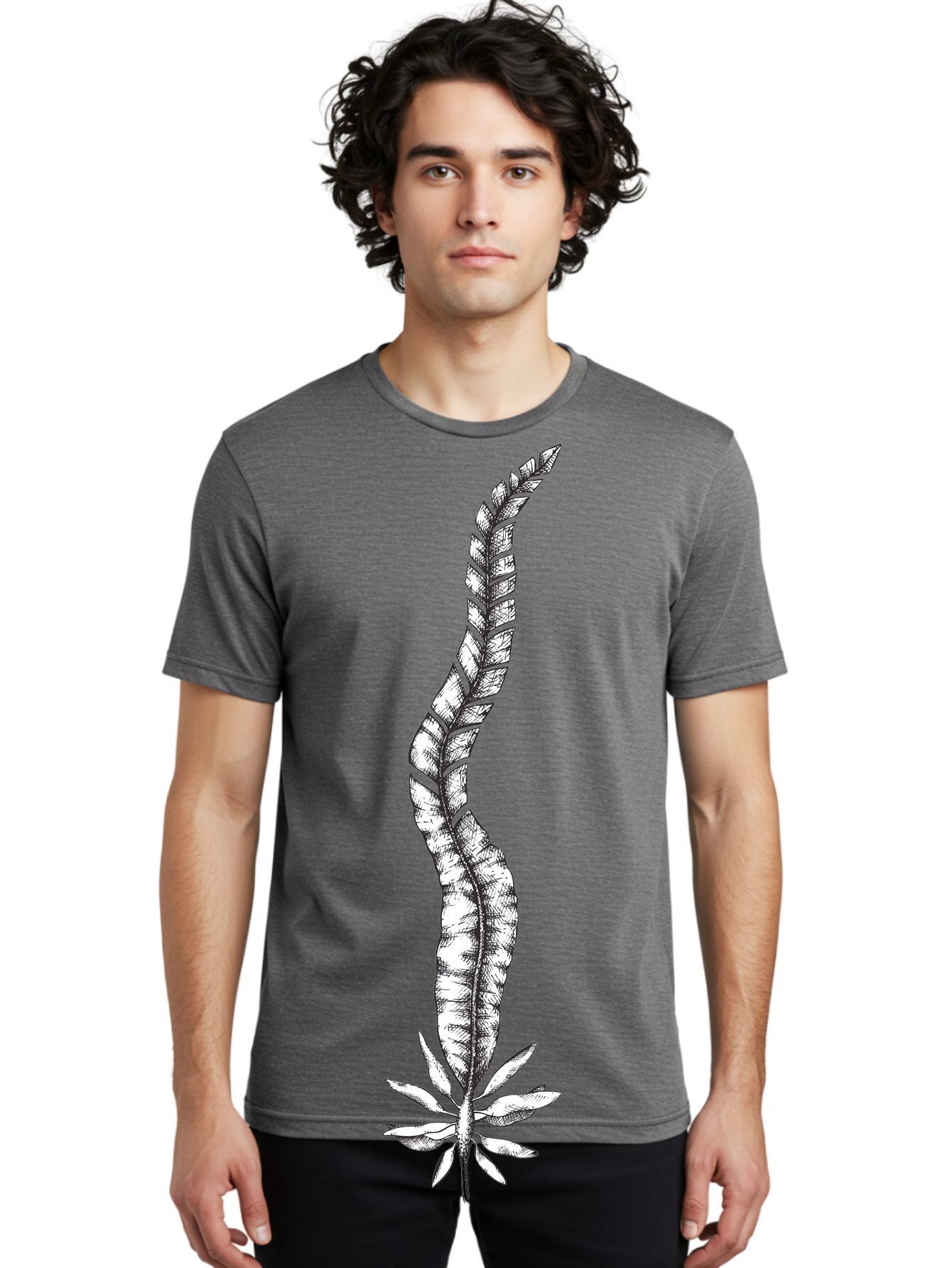 Cannabis Men'S Graphic Tee, 100% Cotton, Comfortable Casual Summer Wear, Machine Washable, Black And White Feather, Feather Illustration, Stylized Design, Abstract Art, Minimalist Style, Detailed Drawing, Graphic Design, Feathers Aad681