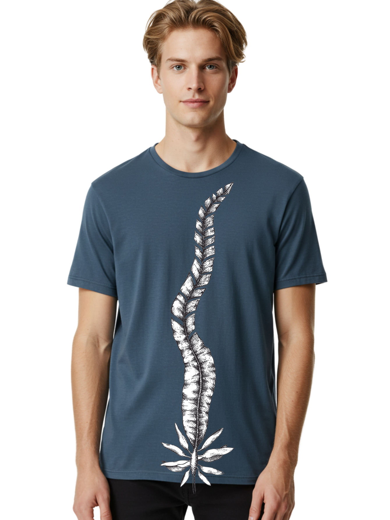 Cannabis Men'S Graphic Tee, 100% Cotton, Comfortable Casual Summer Wear, Machine Washable, Black And White Feather, Feather Illustration, Stylized Design, Abstract Art, Minimalist Style, Detailed Drawing, Graphic Design, Feathers Aad681