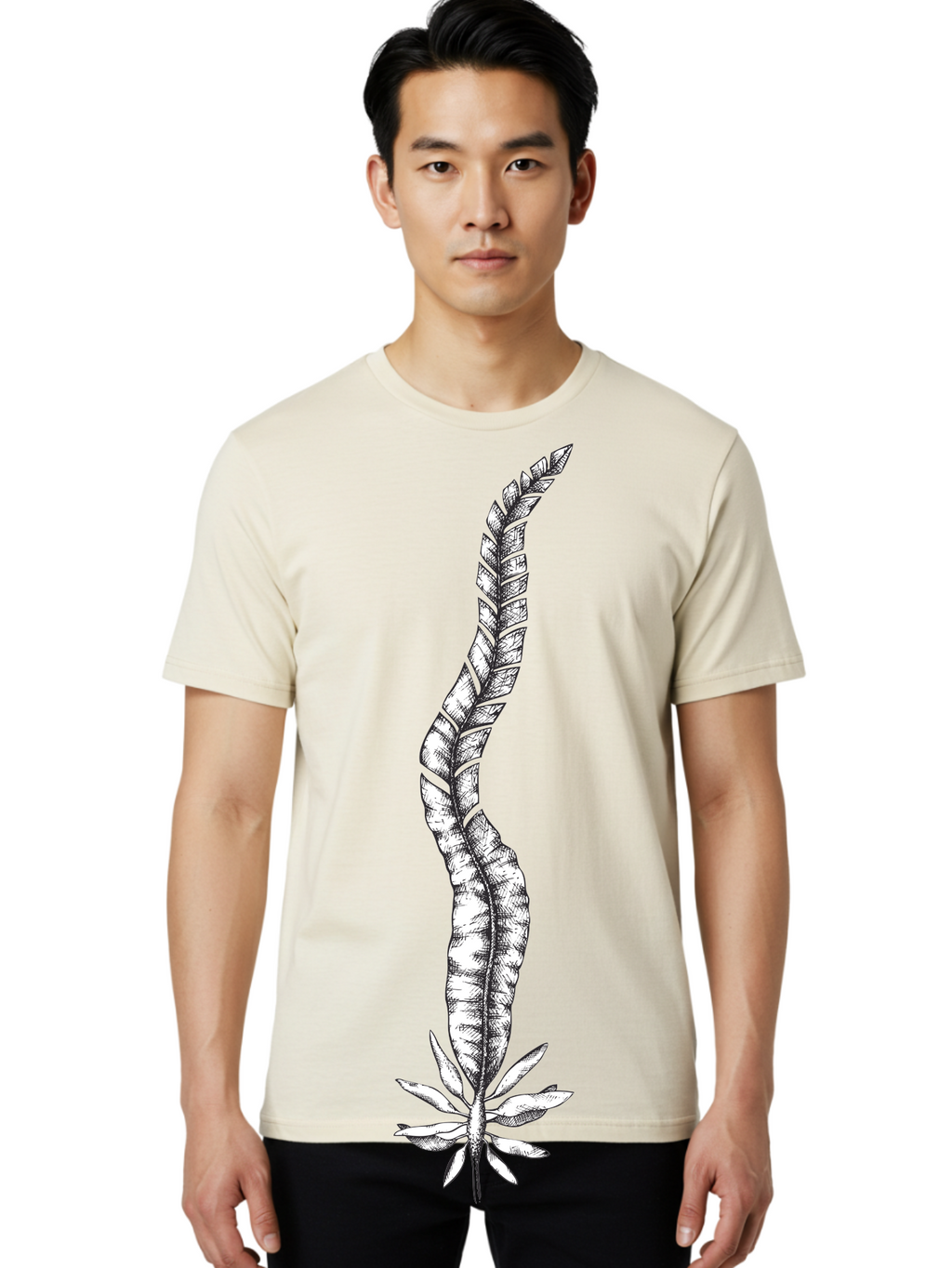 Cannabis Men'S Graphic Tee, 100% Cotton, Comfortable Casual Summer Wear, Machine Washable, Black And White Feather, Feather Illustration, Stylized Design, Abstract Art, Minimalist Style, Detailed Drawing, Graphic Design, Feathers Aad681