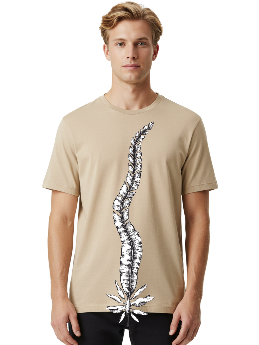 Cannabis Men'S Graphic Tee, 100% Cotton, Comfortable Casual Summer Wear, Machine Washable, Black And White Feather, Feather Illustration, Stylized Design, Abstract Art, Minimalist Style, Detailed Drawing, Graphic Design, Feathers Aad681