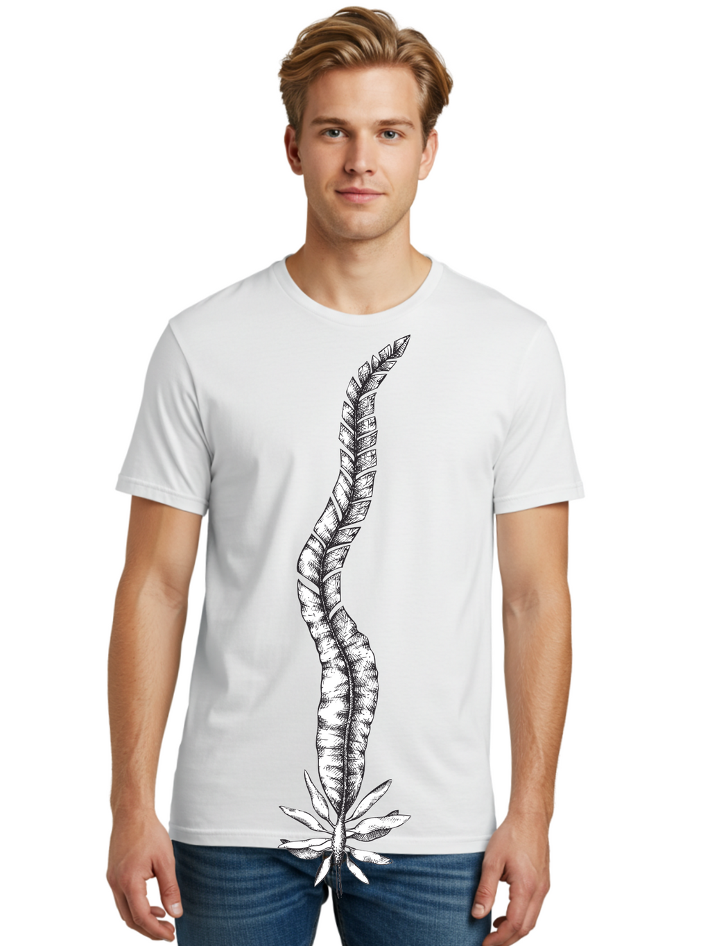Cannabis Men'S Graphic Tee, 100% Cotton, Comfortable Casual Summer Wear, Machine Washable, Black And White Feather, Feather Illustration, Stylized Design, Abstract Art, Minimalist Style, Detailed Drawing, Graphic Design, Feathers Aad681