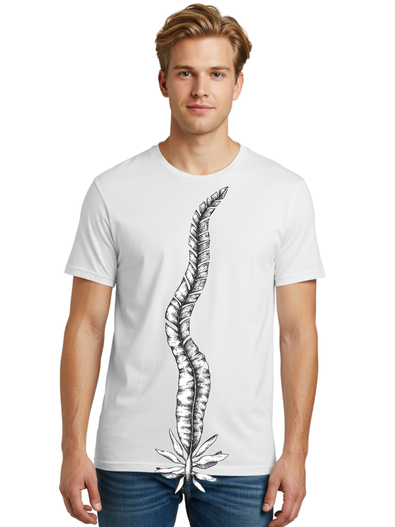 Cannabis Men'S Graphic Tee, 100% Cotton, Comfortable Casual Summer Wear, Machine Washable, Black And White Feather, Feather Illustration, Stylized Design, Abstract Art, Minimalist Style, Detailed Drawing, Graphic Design, Feathers Aad681