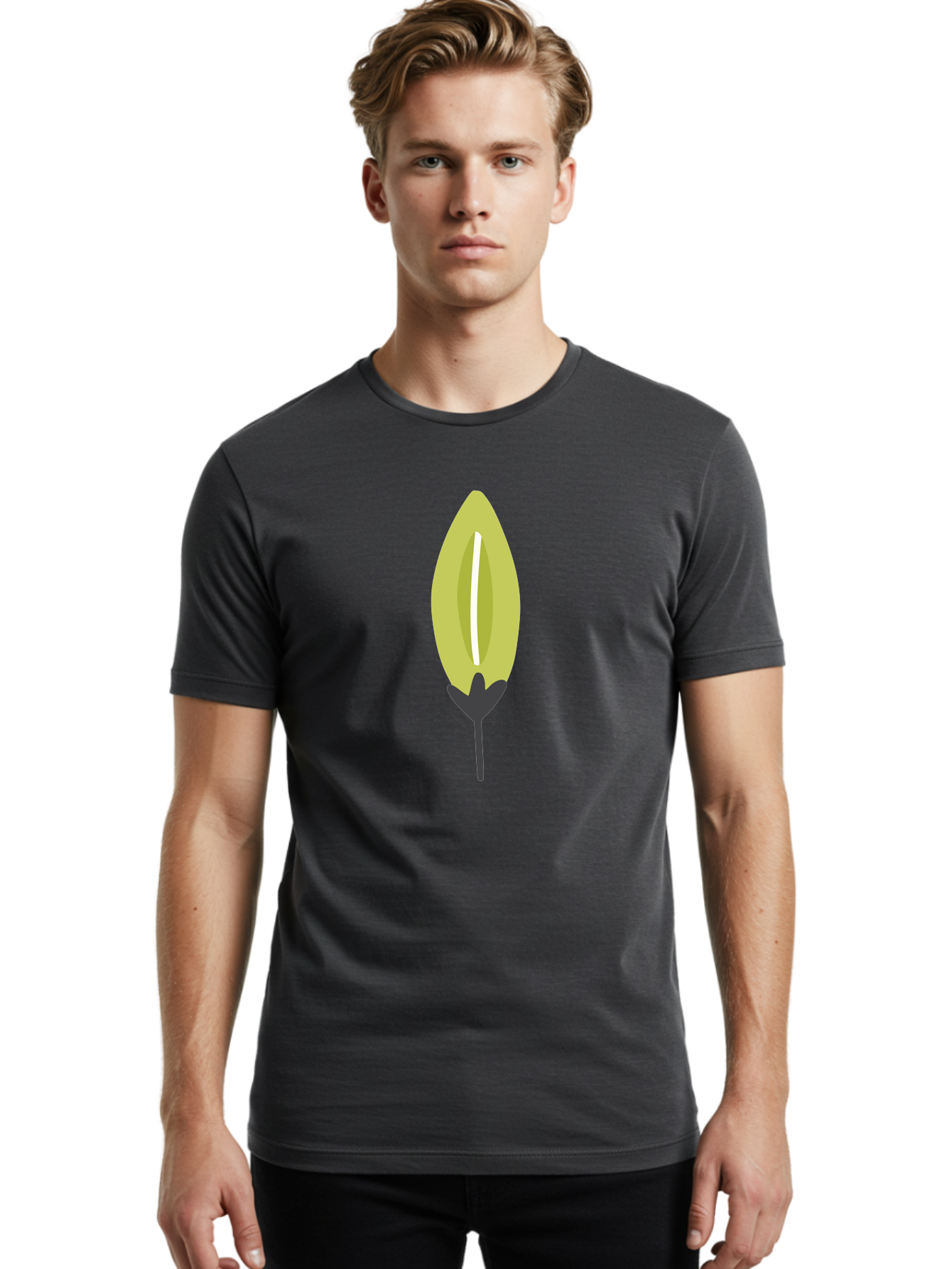 Cocoa-Pod Men'S Graphic Tee, 100% Cotton, Comfortable Casual Summer Wear, Machine Washable, Cocoa Pod, Chocolate, Digital Illustration, Simple Design, Botanical Art, Seed Pod, Vector Graphic, Minimalist Style Aad683