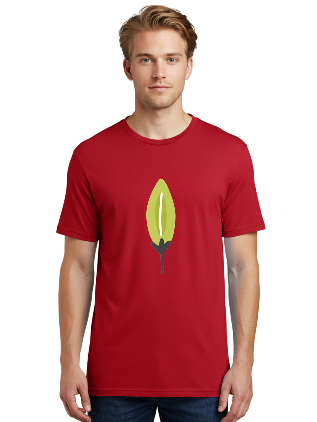Cocoa-Pod Men'S Graphic Tee, 100% Cotton, Comfortable Casual Summer Wear, Machine Washable, Cocoa Pod, Chocolate, Digital Illustration, Simple Design, Botanical Art, Seed Pod, Vector Graphic, Minimalist Style Aad683