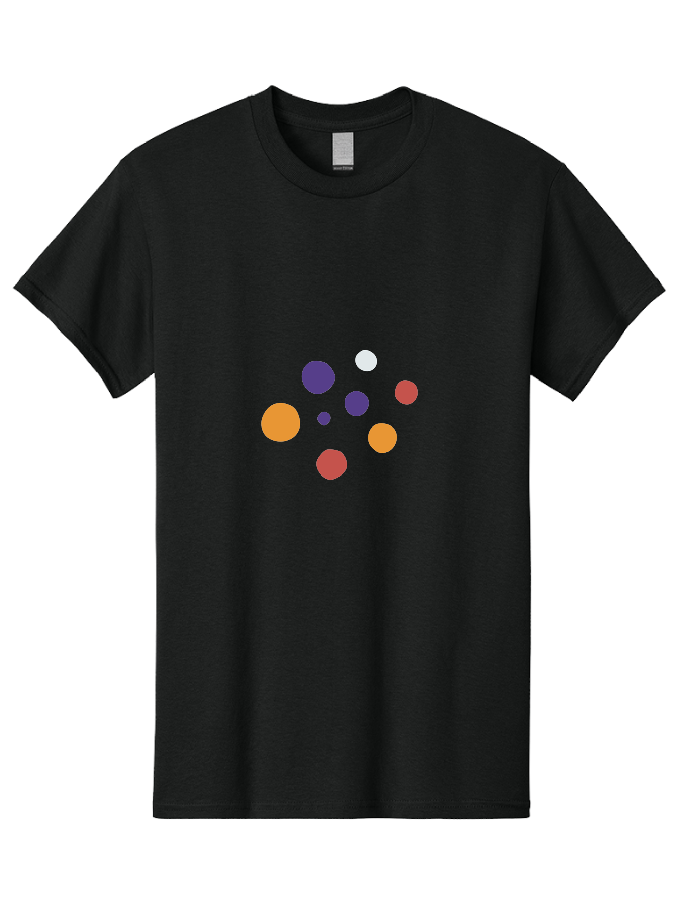 Colorful-Dots Men'S Graphic Tee, 100% Cotton, Comfortable Casual Summer Wear, Machine Washable, Vibrant Orange, Purple, And Red Circles, Colorful Dots, Abstract Design, Geometric Shapes, Playful Patterns, Modern Art, Digital Graphics Aad685