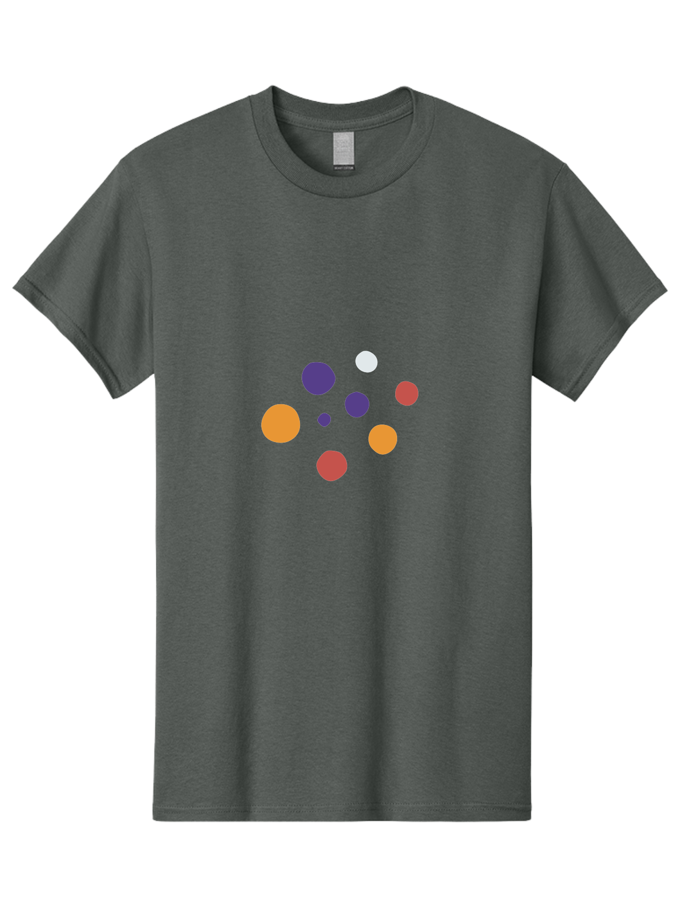 Colorful-Dots Men'S Graphic Tee, 100% Cotton, Comfortable Casual Summer Wear, Machine Washable, Vibrant Orange, Purple, And Red Circles, Colorful Dots, Abstract Design, Geometric Shapes, Playful Patterns, Modern Art, Digital Graphics Aad685