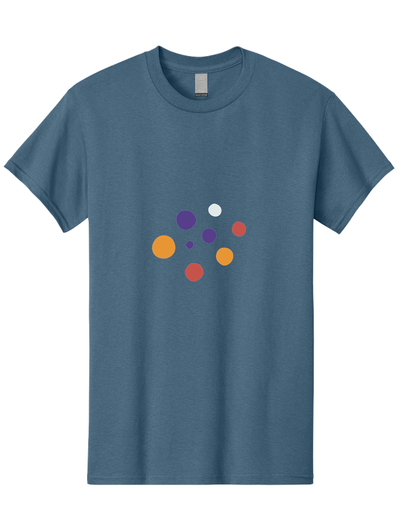 Colorful-Dots Men'S Graphic Tee, 100% Cotton, Comfortable Casual Summer Wear, Machine Washable, Vibrant Orange, Purple, And Red Circles, Colorful Dots, Abstract Design, Geometric Shapes, Playful Patterns, Modern Art, Digital Graphics Aad685