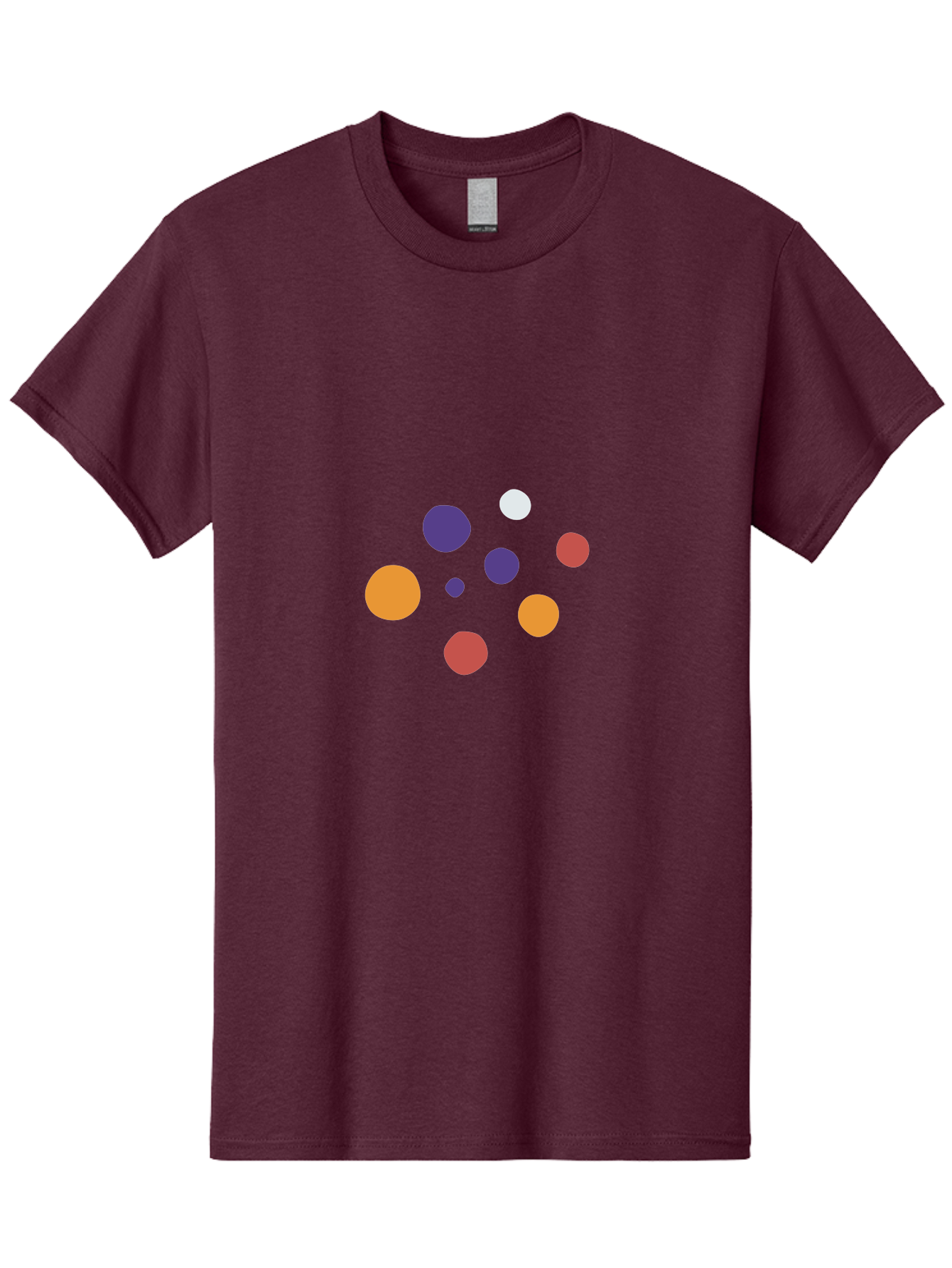 Colorful-Dots Men'S Graphic Tee, 100% Cotton, Comfortable Casual Summer Wear, Machine Washable, Vibrant Orange, Purple, And Red Circles, Colorful Dots, Abstract Design, Geometric Shapes, Playful Patterns, Modern Art, Digital Graphics Aad685