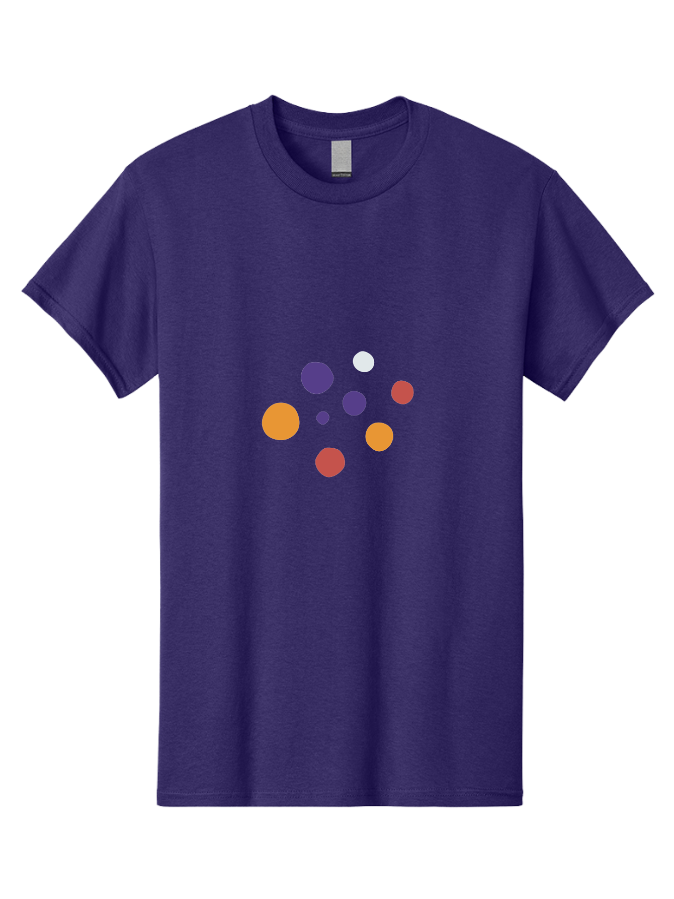 Colorful-Dots Men'S Graphic Tee, 100% Cotton, Comfortable Casual Summer Wear, Machine Washable, Vibrant Orange, Purple, And Red Circles, Colorful Dots, Abstract Design, Geometric Shapes, Playful Patterns, Modern Art, Digital Graphics Aad685