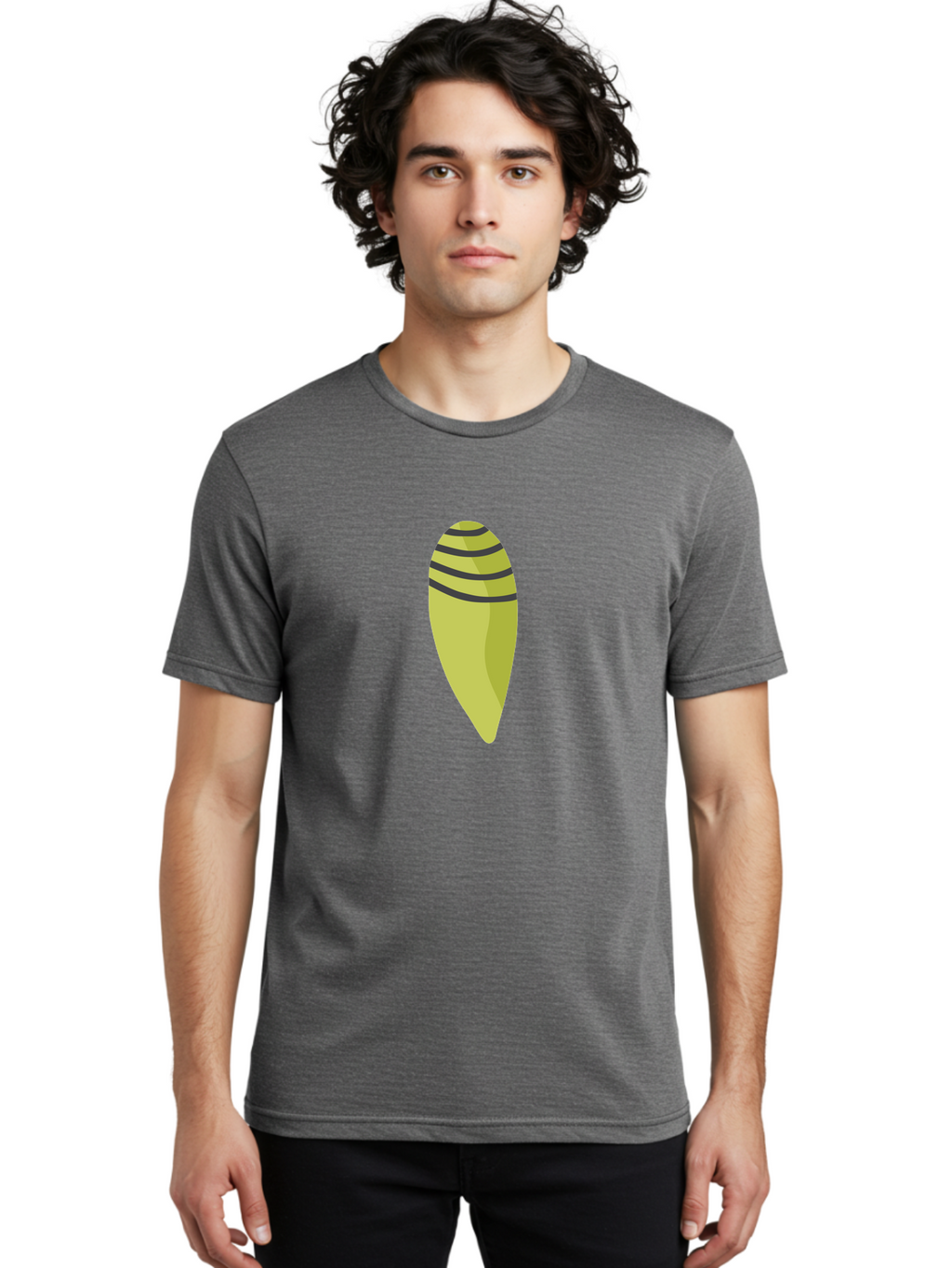 Conch-Shell Men'S Graphic Tee, 100% Cotton, Comfortable Casual Summer Wear, Machine Washable, Conch Shell, Seashell, Ocean Shell, Striped Shell, Yellow Shell, Black Stripes, Sea Creature, Marine Life, Beach Finds, Coastal Decor, Aad687