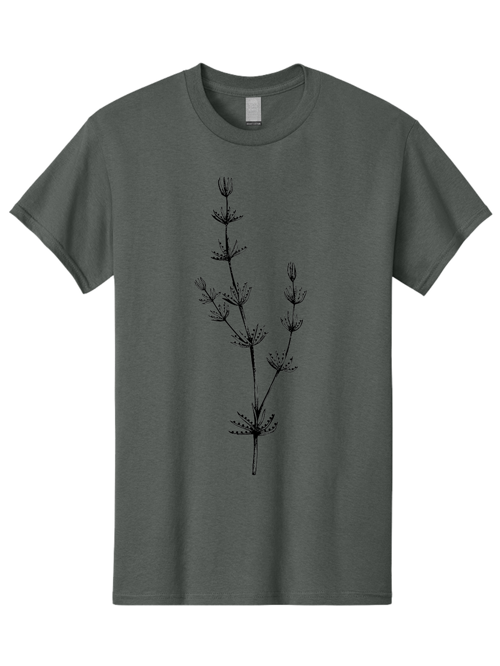Delicate-Floral-Silhouette Men'S Graphic Tee, 100% Cotton, Comfortable Casual Summer Wear, Machine Washable, Wildflower, Delicate Flowers, Intricate Details, Elegant Stems, Floral Design, Botanical Illustration, Nature-Inspired Art, Aad694
