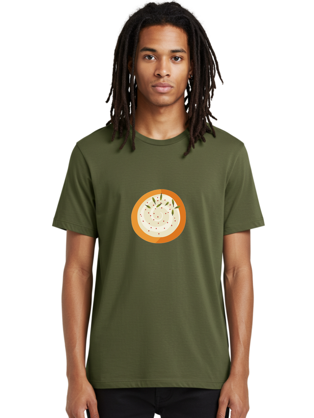 Dip-With-Herbs Men'S Graphic Tee, 100% Cotton, Comfortable Casual Summer Wear, Machine Washable, Creamy Dip, Bowl Of Dip, Herby Flavors, Spicy Kick, Appetizing Snack, Tasty Treat, Delicious Dip, Snack Time, Flavorful Dip Aad696