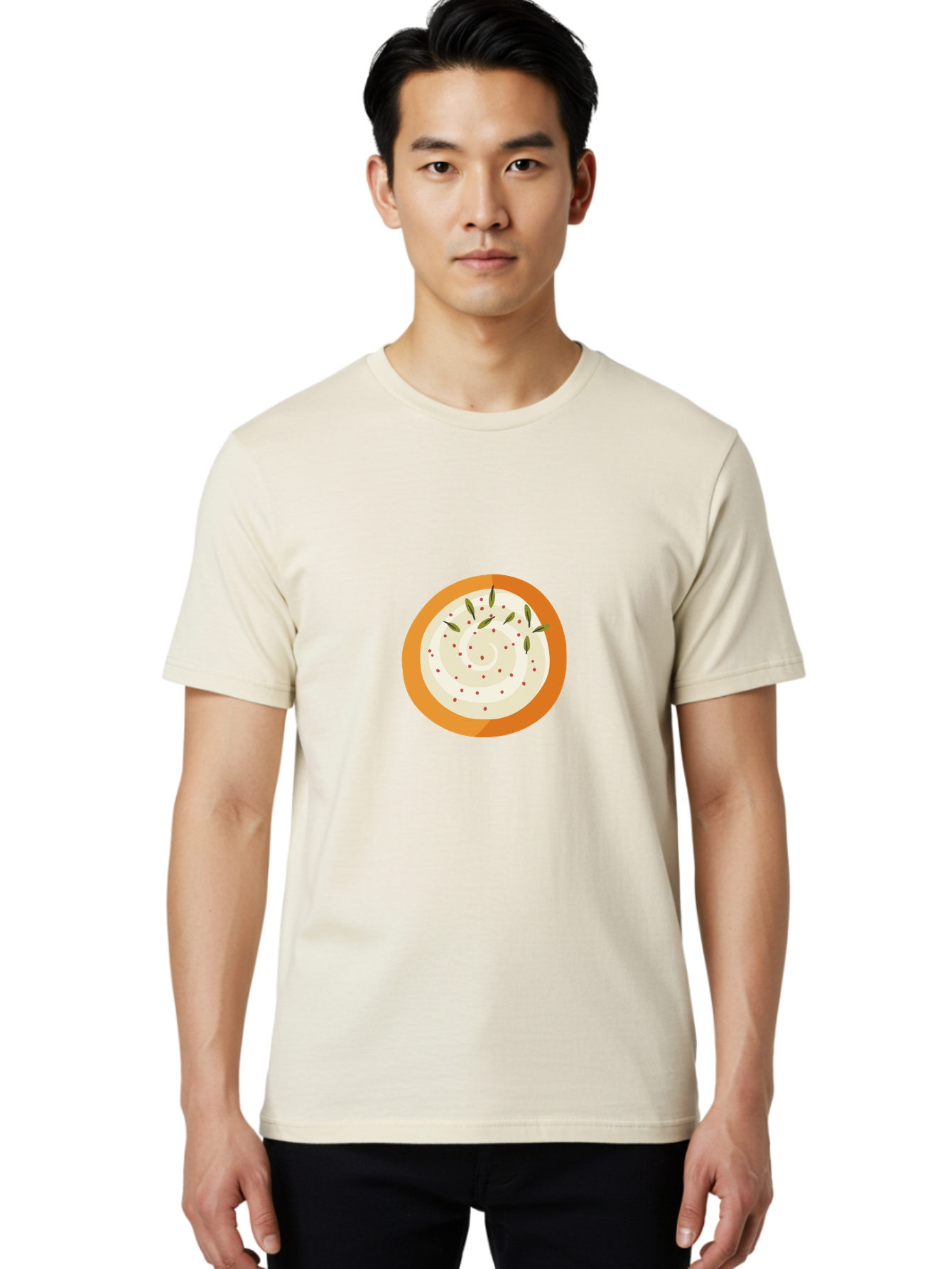 Dip-With-Herbs Men'S Graphic Tee, 100% Cotton, Comfortable Casual Summer Wear, Machine Washable, Creamy Dip, Bowl Of Dip, Herby Flavors, Spicy Kick, Appetizing Snack, Tasty Treat, Delicious Dip, Snack Time, Flavorful Dip Aad696