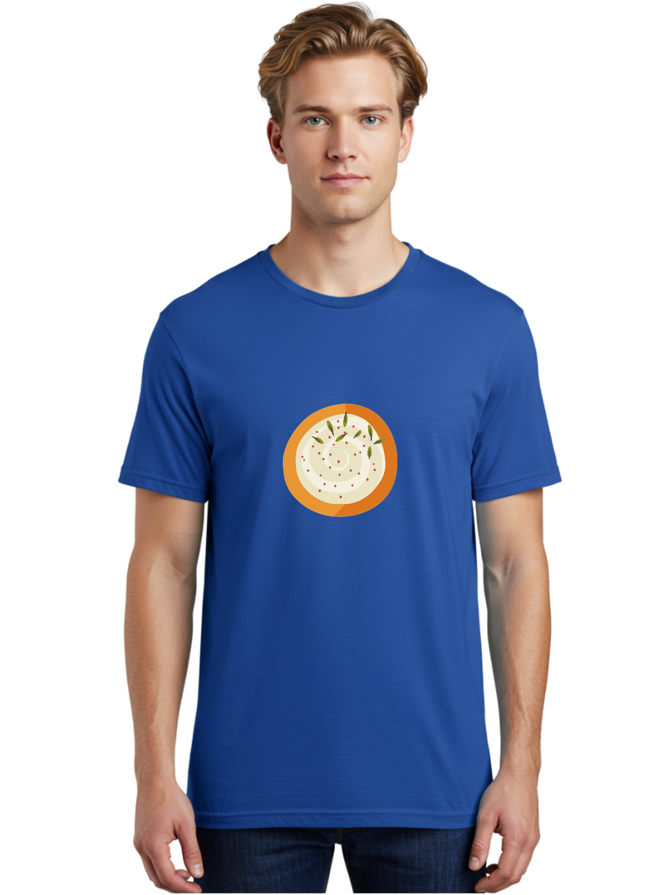 Dip-With-Herbs Men'S Graphic Tee, 100% Cotton, Comfortable Casual Summer Wear, Machine Washable, Creamy Dip, Bowl Of Dip, Herby Flavors, Spicy Kick, Appetizing Snack, Tasty Treat, Delicious Dip, Snack Time, Flavorful Dip Aad696