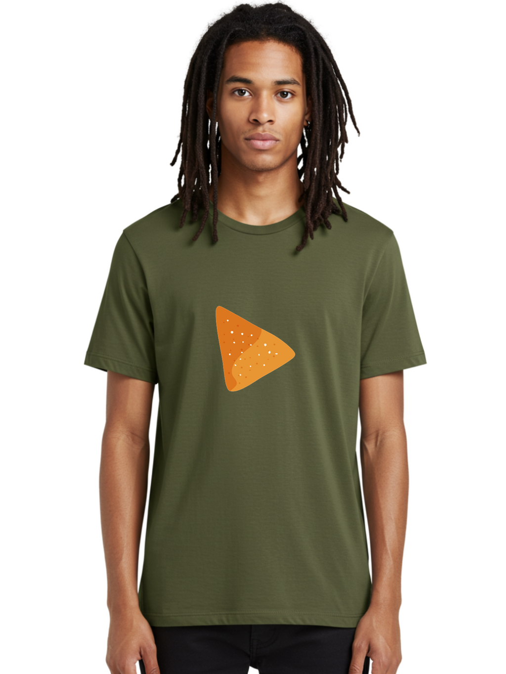 Doritos Men'S Graphic Tee, 100% Cotton, Comfortable Casual Summer Wear, Machine Washable, Play Button, Play Icon, Triangle Shape, Orange Color, Video Playback, Media Control, Simple Design, Modern Style Aad699