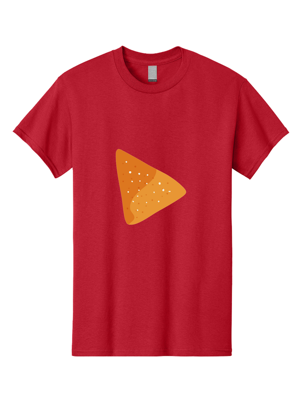 Doritos Men'S Graphic Tee, 100% Cotton, Comfortable Casual Summer Wear, Machine Washable, Play Button, Play Icon, Triangle Shape, Orange Color, Video Playback, Media Control, Simple Design, Modern Style Aad699