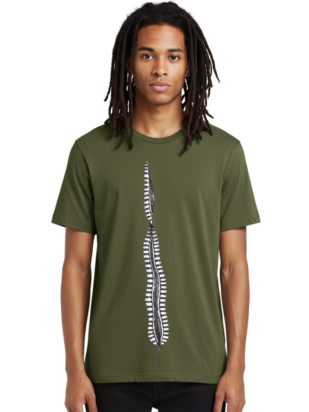 Feather-Silhouette Men'S Graphic Tee, 100% Cotton, Comfortable Casual Summer Wear, Machine Washable, Centipede, Black And White Illustration, Arthropod, Insect, Many Legs, Segmented Body, Detailed Drawing, Graphic Art, Insect Anatomy Aad700