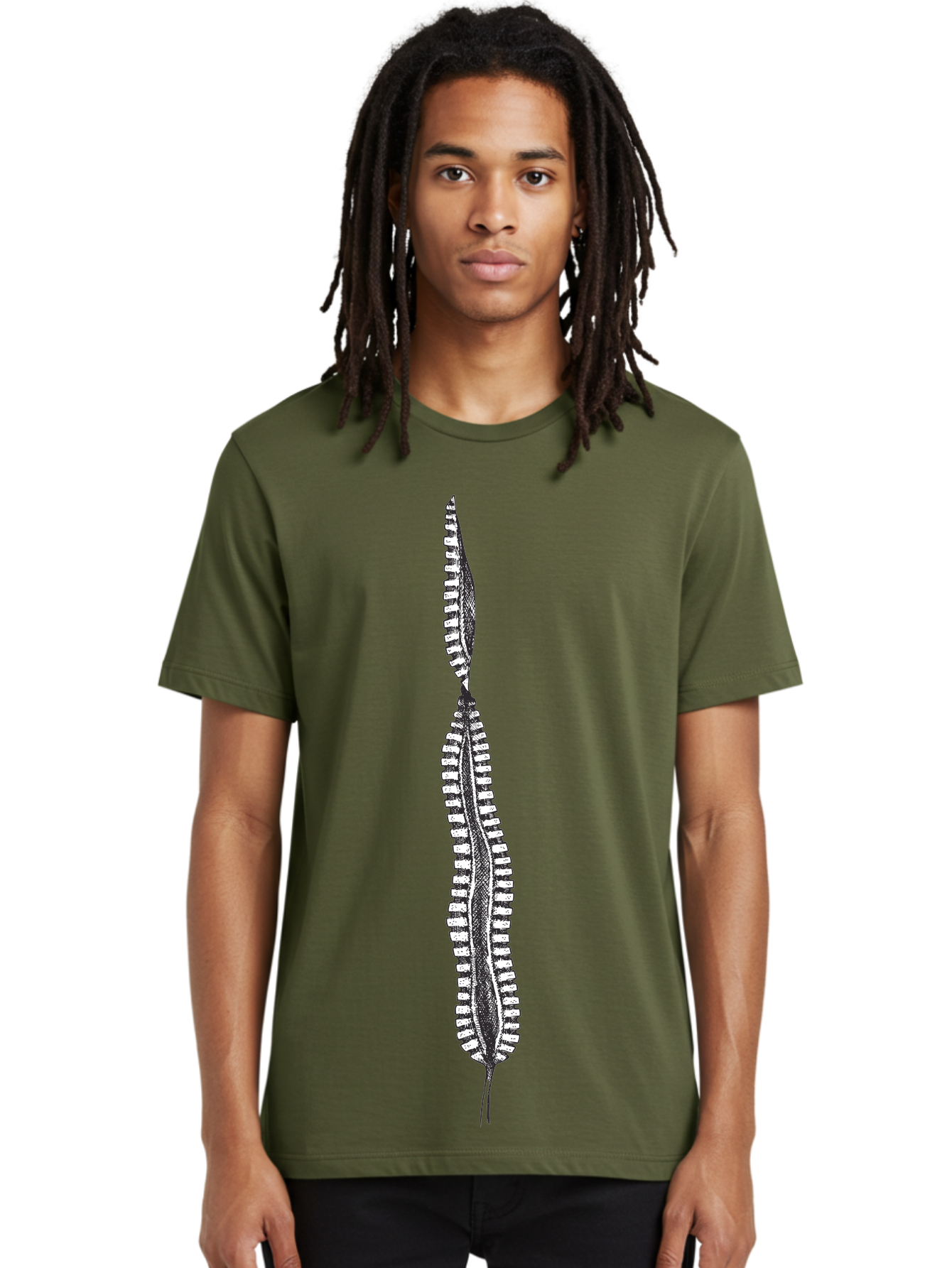 Feather-Silhouette Men'S Graphic Tee, 100% Cotton, Comfortable Casual Summer Wear, Machine Washable, Centipede, Black And White Illustration, Arthropod, Insect, Many Legs, Segmented Body, Detailed Drawing, Graphic Art, Insect Anatomy Aad700