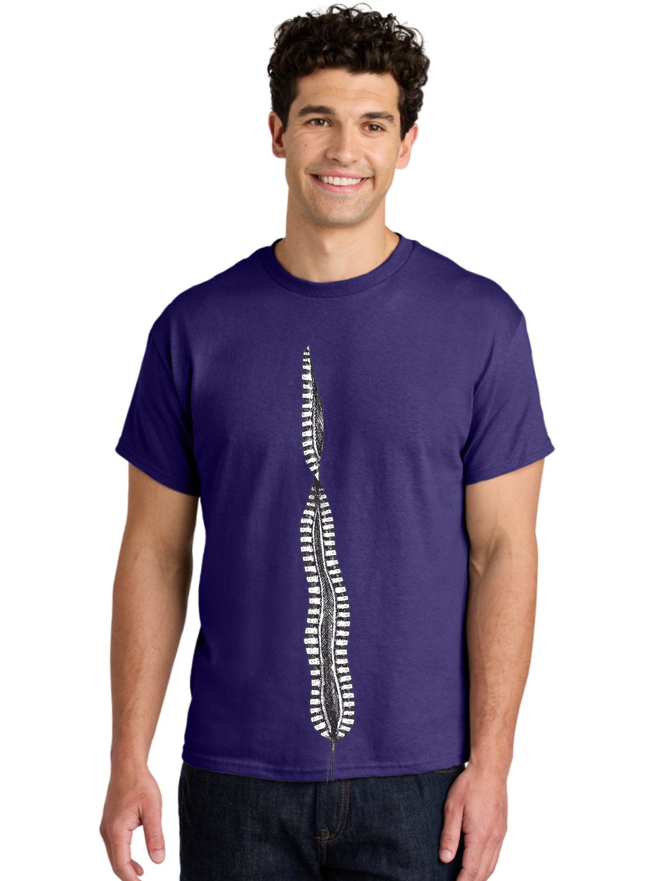 Feather-Silhouette Men'S Graphic Tee, 100% Cotton, Comfortable Casual Summer Wear, Machine Washable, Centipede, Black And White Illustration, Arthropod, Insect, Many Legs, Segmented Body, Detailed Drawing, Graphic Art, Insect Anatomy Aad700
