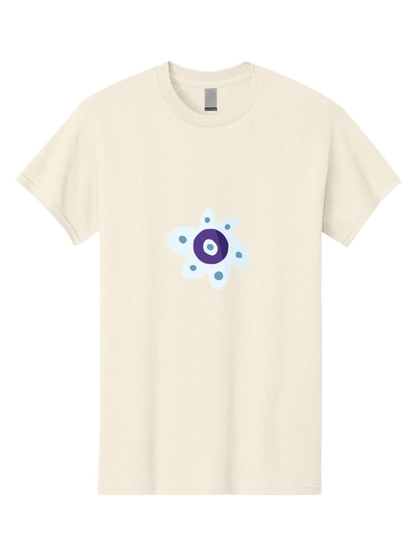 Fidget-Spinner Men'S Graphic Tee, 100% Cotton, Comfortable Casual Summer Wear, Machine Washable, Fidget Spinner, Flower Design, Purple Center, White Petals, Grey Dots, Spinning Toy, Stress Relief, Finger Play Aad701