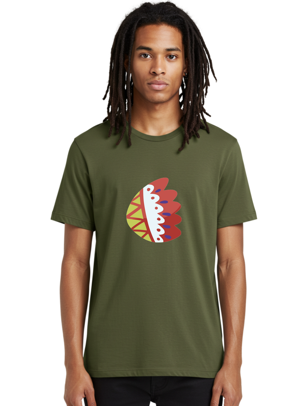 Headdress-Feather Men'S Graphic Tee, 100% Cotton, Comfortable Casual Summer Wear, Machine Washable, Stylish Footwear, Athletic Shoe, Sneaker Design, Colorful Patterns, Sporty Vibe, Modern Fashion, Comfortable Shoes Aad704