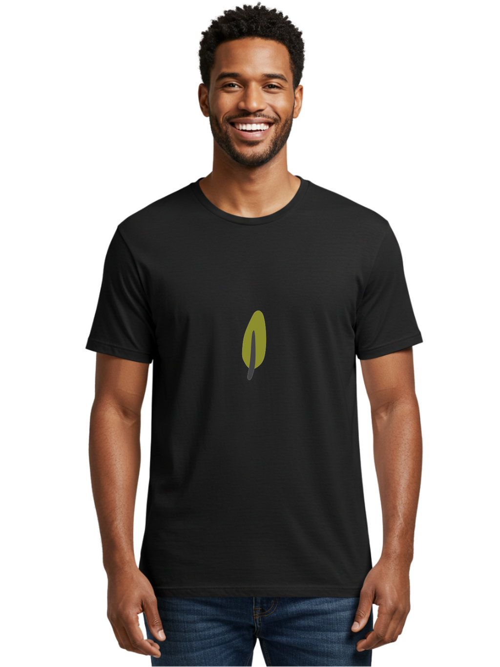 Knife-In-A-Brown-Object Men'S Graphic Tee, 100% Cotton, Comfortable Casual Summer Wear, Machine Washable, Olive Branch, Digital Illustration, Simple Leaf Design, Peaceful Symbol, Nature-Inspired Art, Minimalist Graphics, Symbolic Imagery Aad706