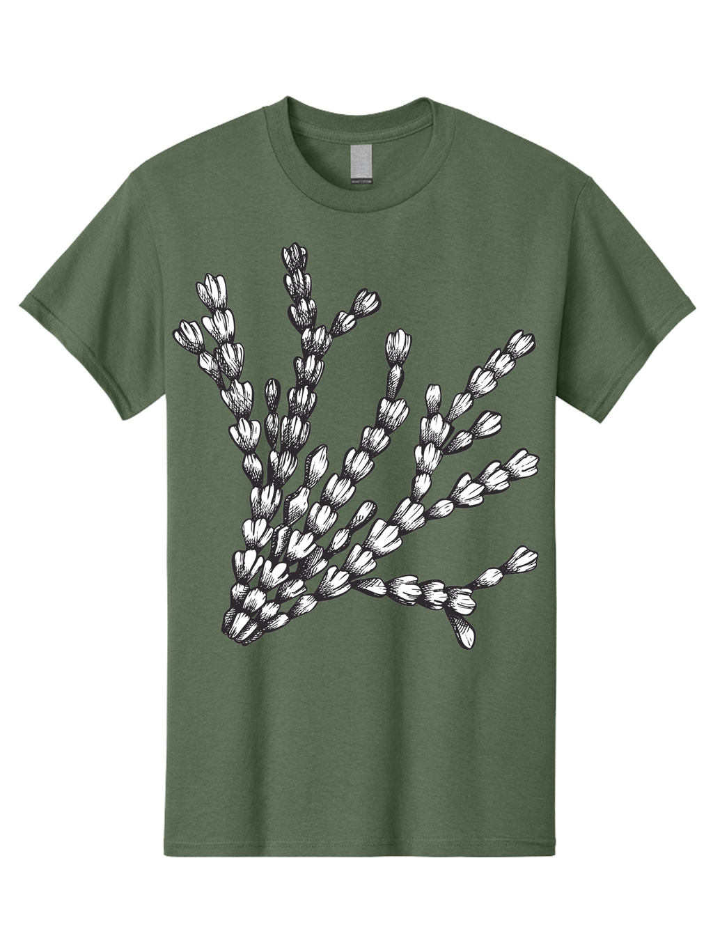 Lavender-Sprigs Men'S Graphic Tee, 100% Cotton, Comfortable Casual Summer Wear, Machine Washable, Hand-Drawn Lavender Sprigs, Black And White Illustration, Floral Design, Elegant Stems, Delicate Flowers, Artistic Rendering, Botanical Art, Aad708