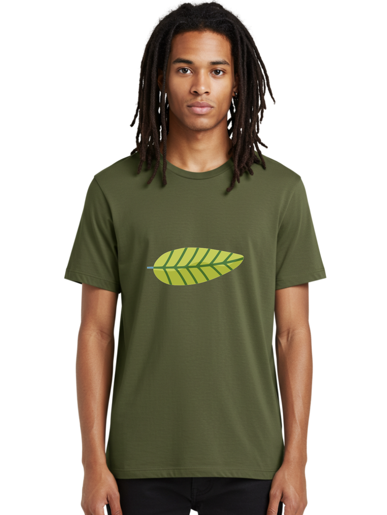 Leaf-1 Men'S Graphic Tee, 100% Cotton, Comfortable Casual Summer Wear, Machine Washable, Simple Leaf Illustration, Yellow Leaf, Dark Green Veins, Minimalist Design, Cartoon Leaf, Nature Graphic, Foliage Art, Leaf Pattern Aad709