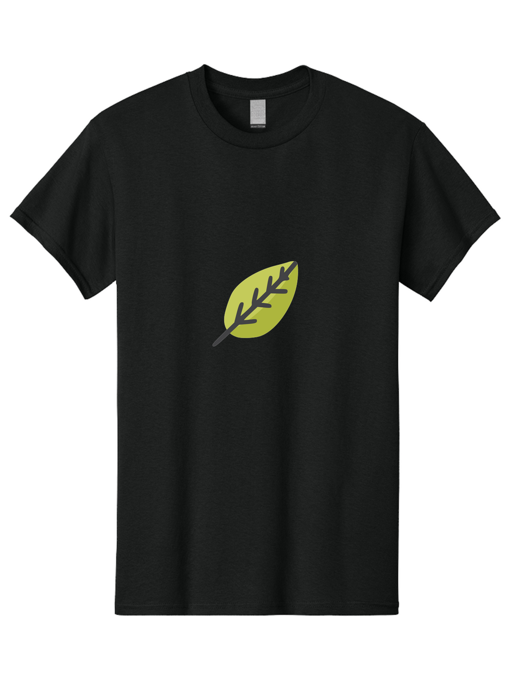 Leaf-2 Men'S Graphic Tee, 100% Cotton, Comfortable Casual Summer Wear, Machine Washable, Simple Leaf Design, Minimalist Art, Stylized Foliage, Yellow Leaf, Dark Veins, Modern Illustration, Nature-Inspired Graphics Aad710
