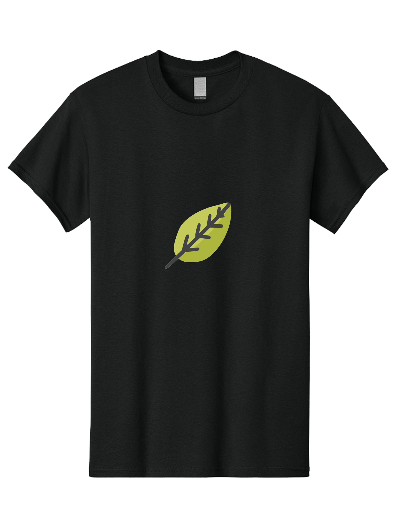 Leaf-2 Men'S Graphic Tee, 100% Cotton, Comfortable Casual Summer Wear, Machine Washable, Simple Leaf Design, Minimalist Art, Stylized Foliage, Yellow Leaf, Dark Veins, Modern Illustration, Nature-Inspired Graphics Aad710