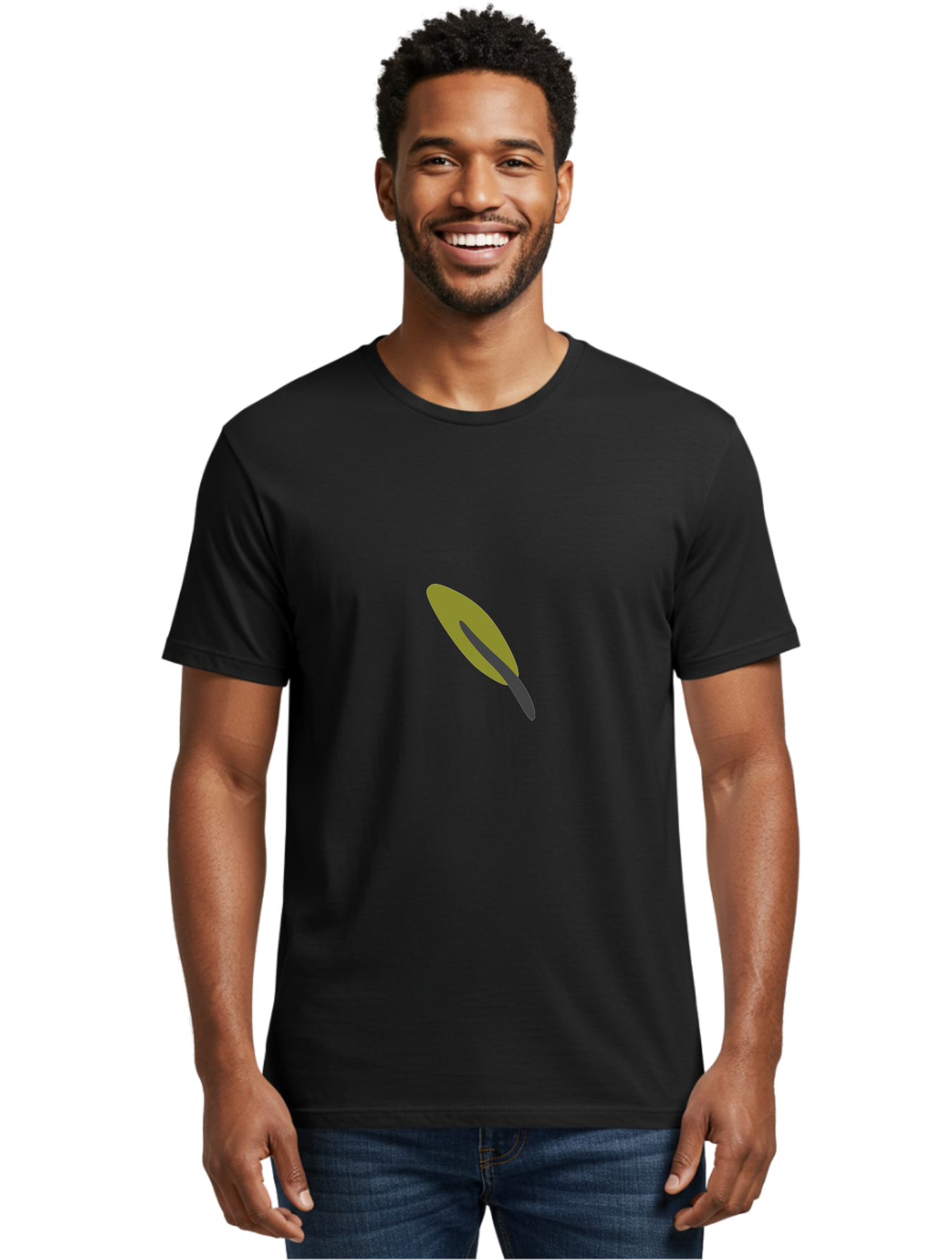 Leaf-3 Men'S Graphic Tee, 100% Cotton, Comfortable Casual Summer Wear, Machine Washable, Leaf Icon, Simple Design, Minimalist Art, Botanical Symbol, Graphic Illustration, Earthy Tones, Digital Art, Foliage Representation Aad711