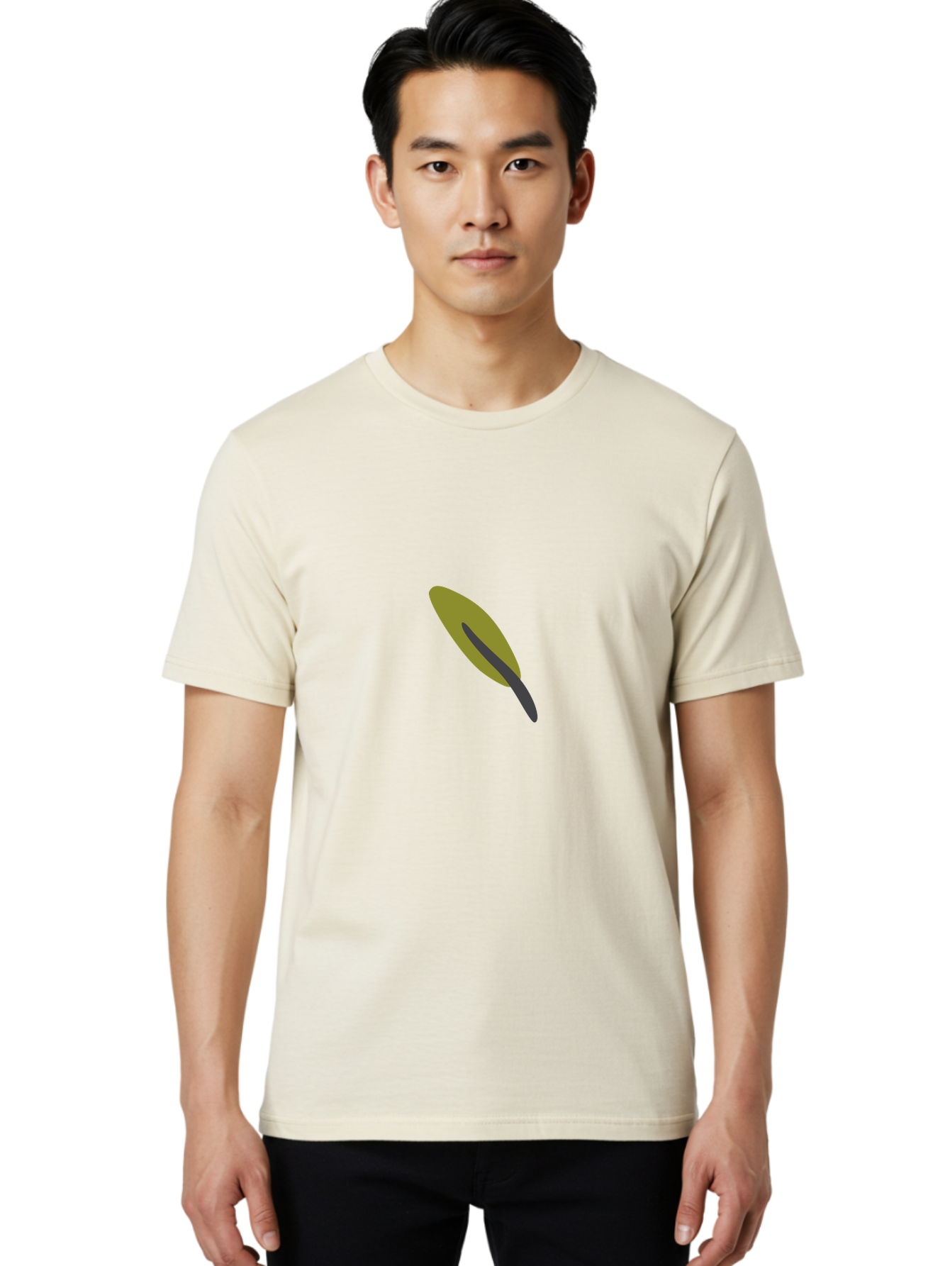 Leaf-3 Men'S Graphic Tee, 100% Cotton, Comfortable Casual Summer Wear, Machine Washable, Leaf Icon, Simple Design, Minimalist Art, Botanical Symbol, Graphic Illustration, Earthy Tones, Digital Art, Foliage Representation Aad711