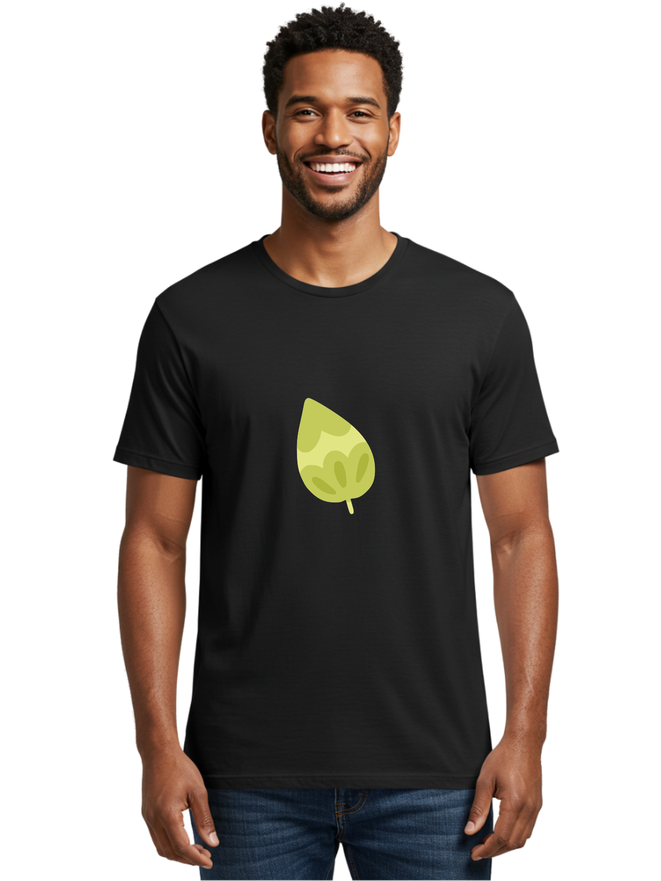 Leaf-4 Men'S Graphic Tee, 100% Cotton, Comfortable Casual Summer Wear, Machine Washable, Turnip Graphics, Cartoon Leaf, Yellow Leaf, Leaf Illustration, Simple Design, Digital Art, Minimalist Style, Leaf Pattern Aad712