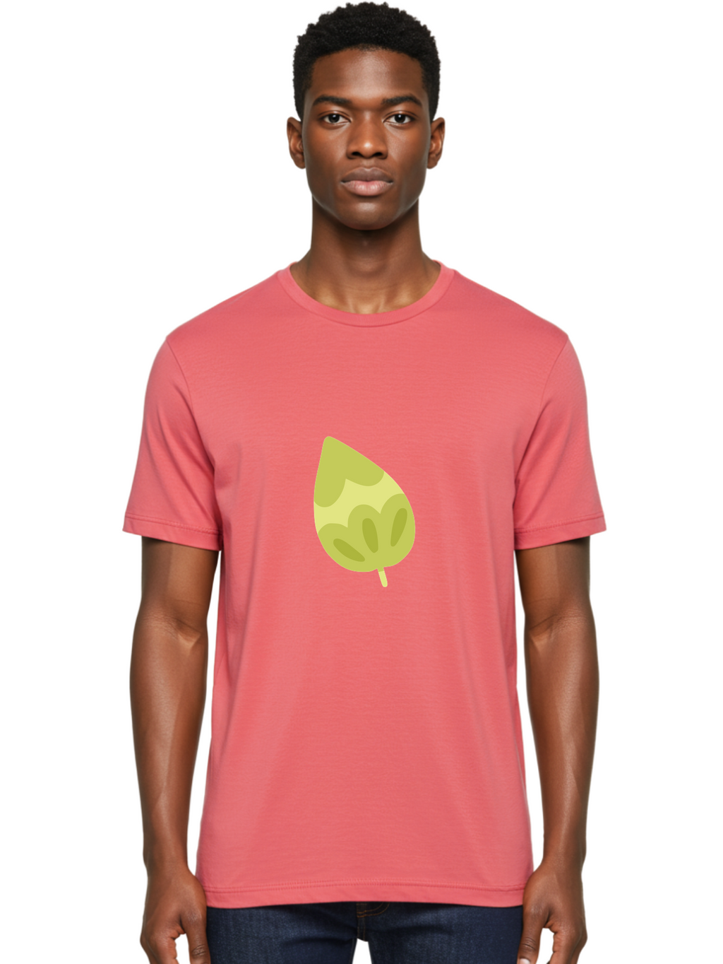 Leaf-4 Men'S Graphic Tee, 100% Cotton, Comfortable Casual Summer Wear, Machine Washable, Turnip Graphics, Cartoon Leaf, Yellow Leaf, Leaf Illustration, Simple Design, Digital Art, Minimalist Style, Leaf Pattern Aad712