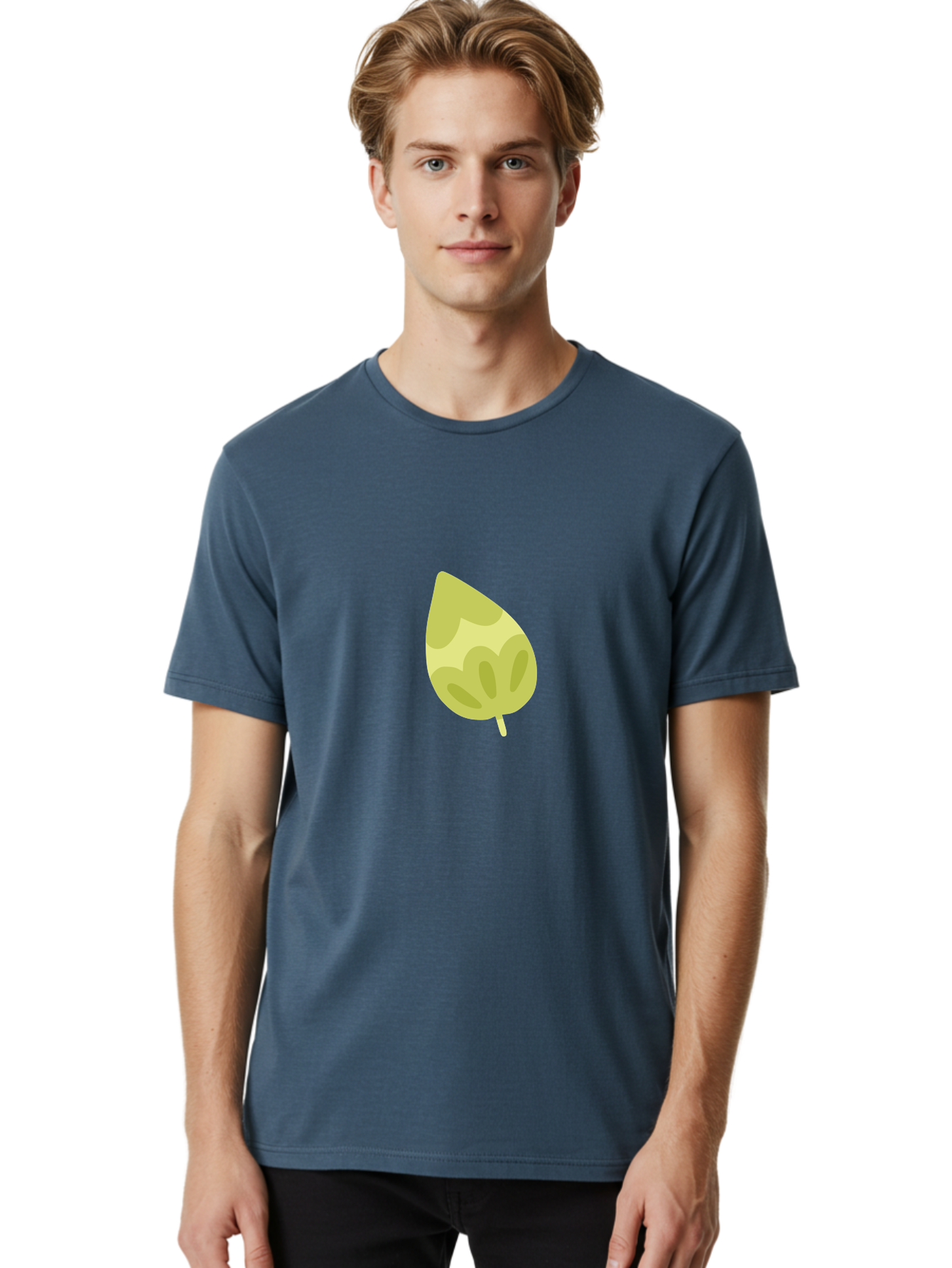 Leaf-4 Men'S Graphic Tee, 100% Cotton, Comfortable Casual Summer Wear, Machine Washable, Turnip Graphics, Cartoon Leaf, Yellow Leaf, Leaf Illustration, Simple Design, Digital Art, Minimalist Style, Leaf Pattern Aad712