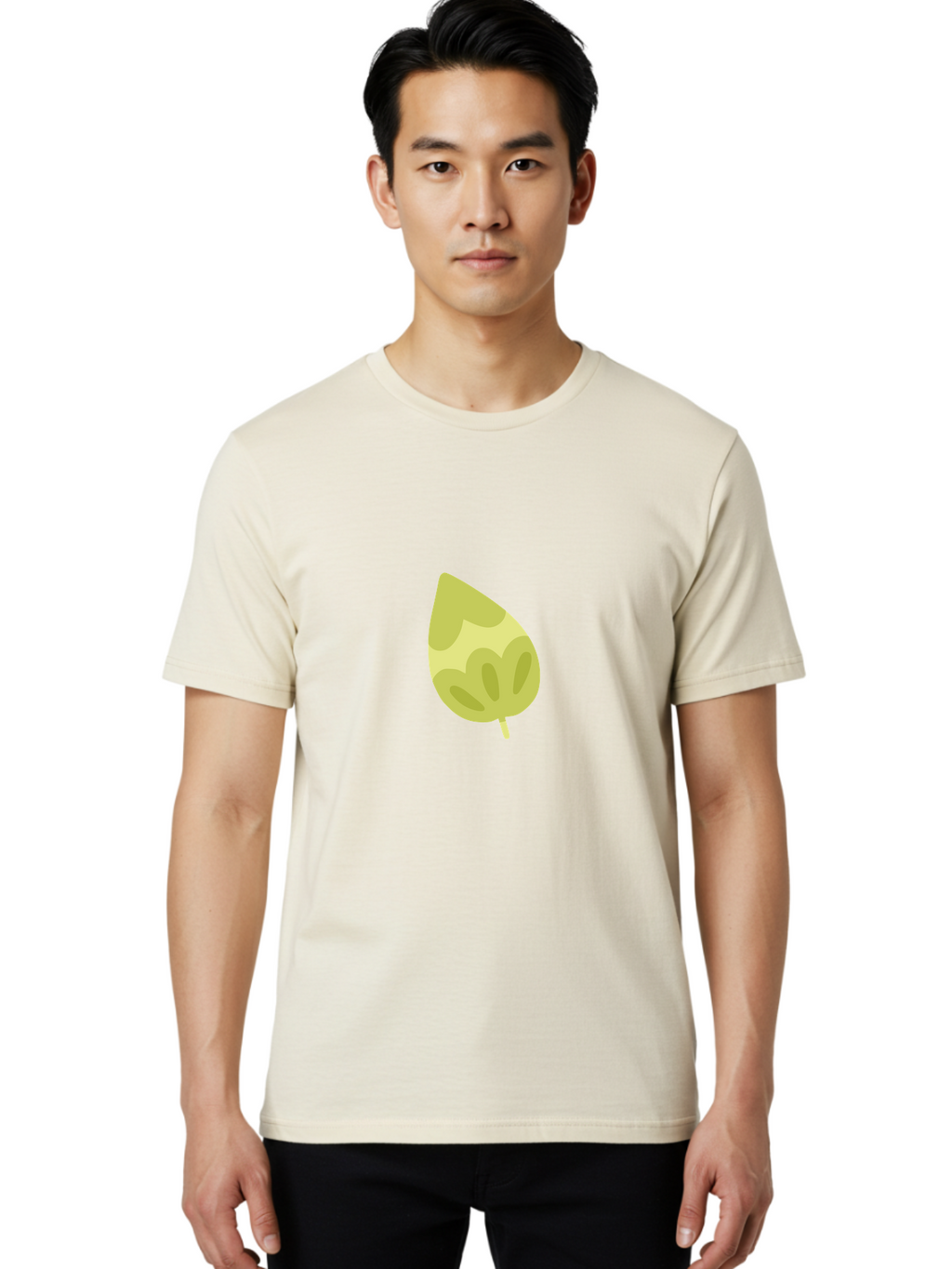 Leaf-4 Men'S Graphic Tee, 100% Cotton, Comfortable Casual Summer Wear, Machine Washable, Turnip Graphics, Cartoon Leaf, Yellow Leaf, Leaf Illustration, Simple Design, Digital Art, Minimalist Style, Leaf Pattern Aad712