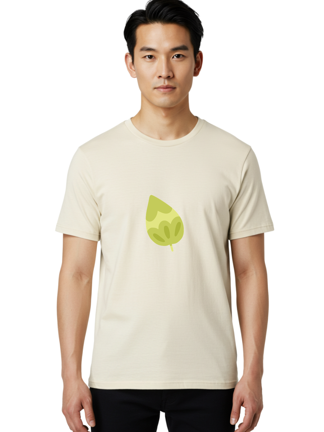 Leaf-4 Men'S Graphic Tee, 100% Cotton, Comfortable Casual Summer Wear, Machine Washable, Turnip Graphics, Cartoon Leaf, Yellow Leaf, Leaf Illustration, Simple Design, Digital Art, Minimalist Style, Leaf Pattern Aad712
