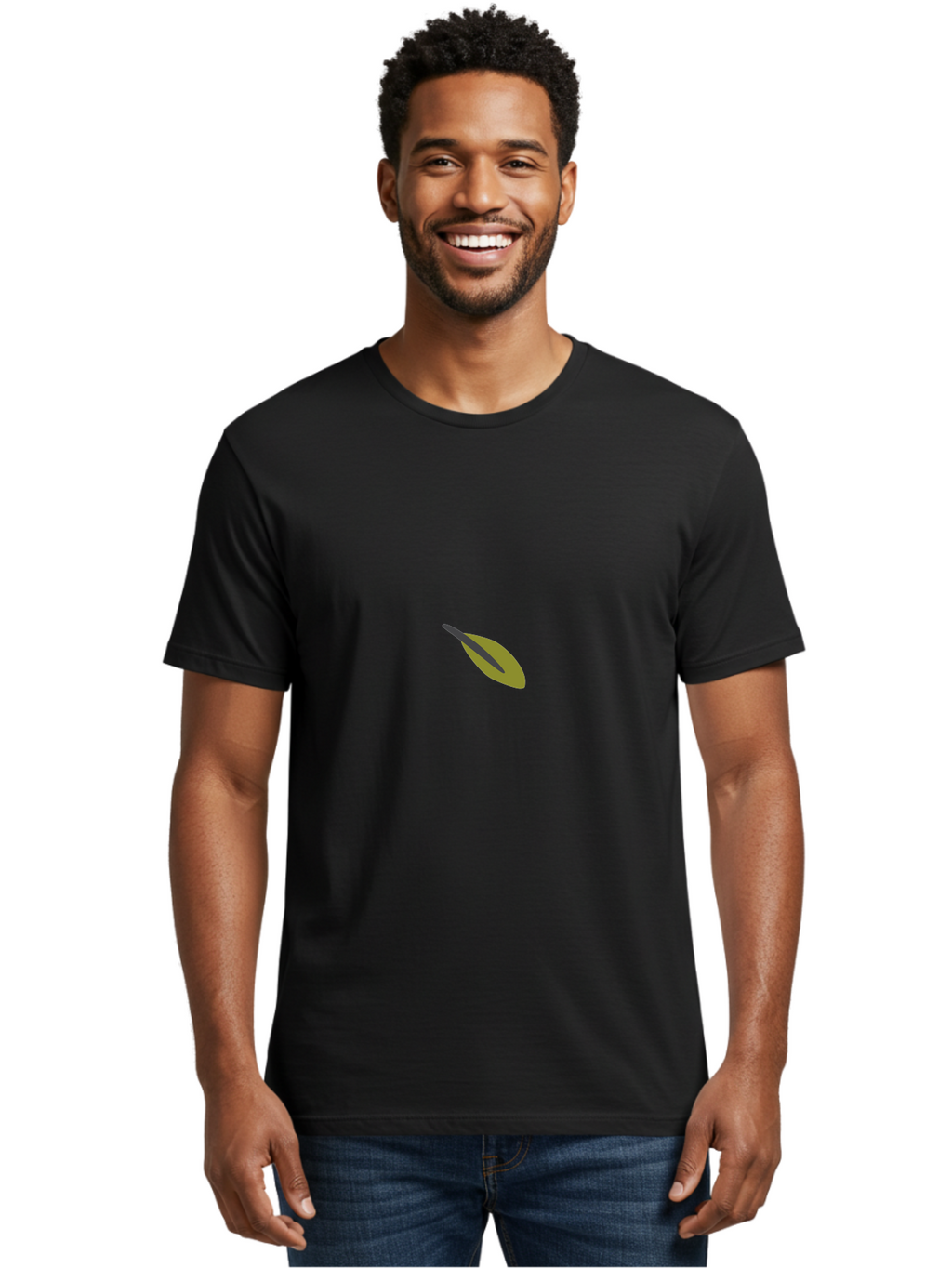 Leaf-Icon Men'S Graphic Tee, 100% Cotton, Comfortable Casual Summer Wear, Machine Washable, Simple Leaf Design, Autumn Leaf, Brown And Black Colors, Minimalist Illustration, Leaf Icon, Simple Graphic Design Aad713
