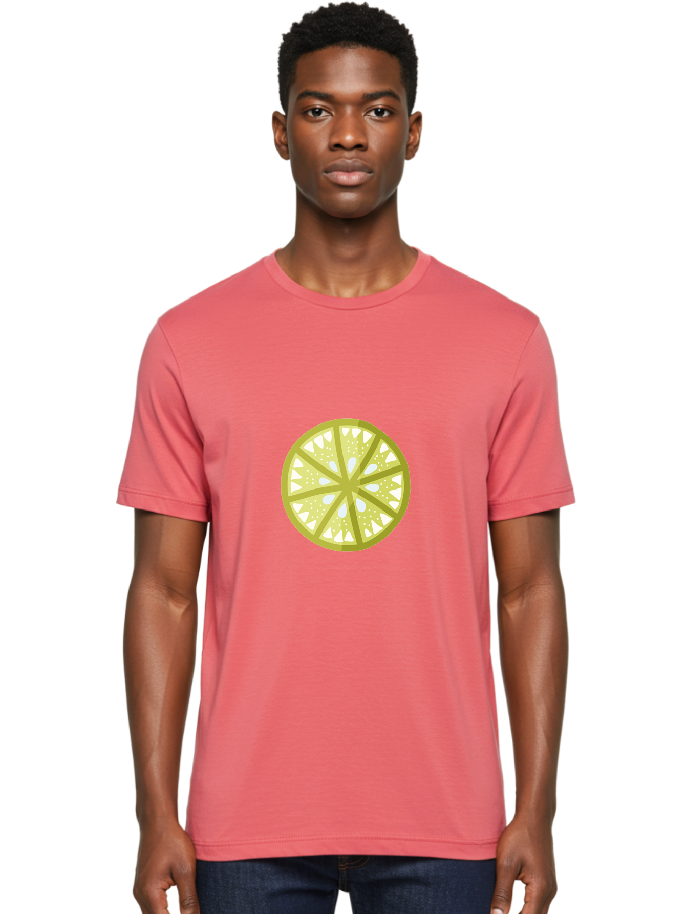 Lemon-Slice Men'S Graphic Tee, 100% Cotton, Comfortable Casual Summer Wear, Machine Washable, Lemon Slice, Citrus Fruit, Juicy Pulp, Yellow Lemon, Segmented Citrus, Vibrant Citrus, Fresh Lemon Slice, Lemon Wedge Aad715