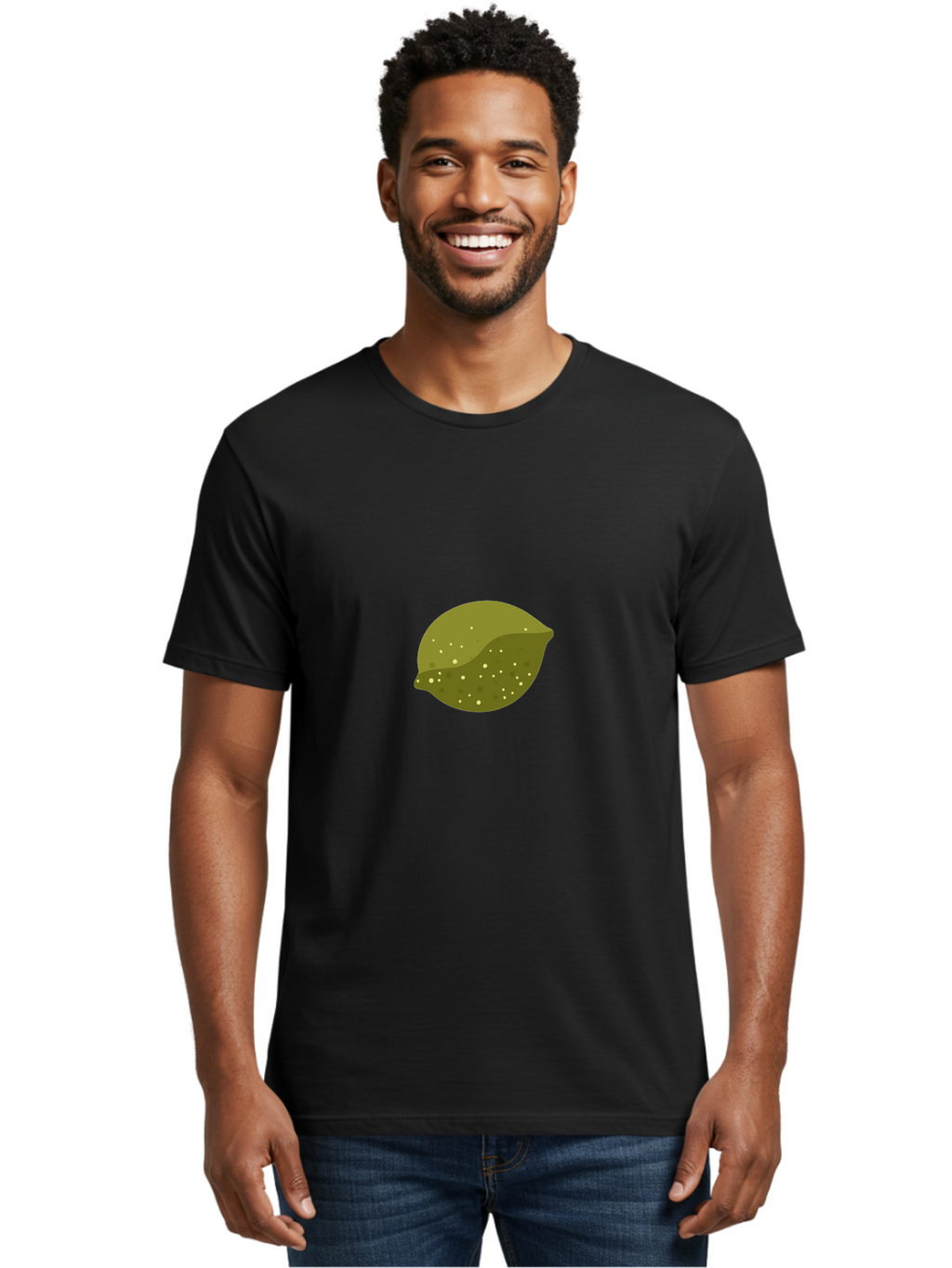 Lime-With-Spots Men'S Graphic Tee, 100% Cotton, Comfortable Casual Summer Wear, Machine Washable, Green Lime, Citrus Fruit, Vibrant Colors, Dynamic Spots, Fresh Produce, Bold Graphics, Digital Illustration, 2D Art Aad717