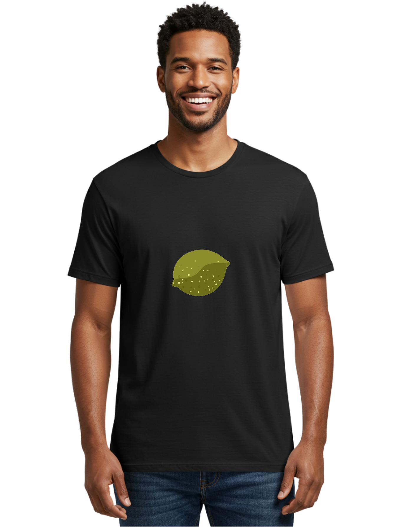 Lime-With-Spots Men'S Graphic Tee, 100% Cotton, Comfortable Casual Summer Wear, Machine Washable, Green Lime, Citrus Fruit, Vibrant Colors, Dynamic Spots, Fresh Produce, Bold Graphics, Digital Illustration, 2D Art Aad717