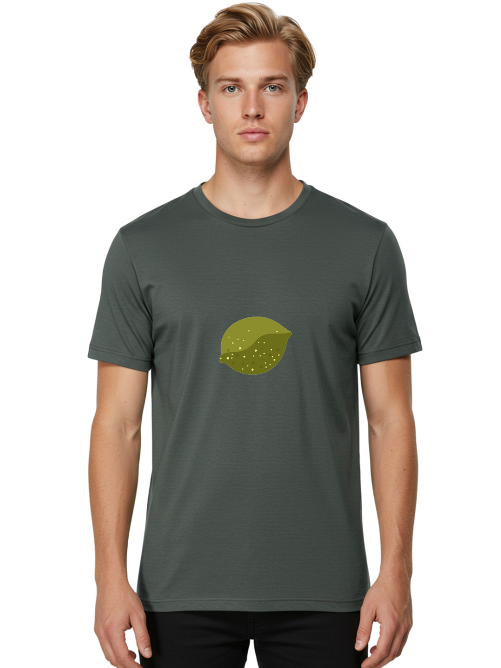 Lime-With-Spots Men'S Graphic Tee, 100% Cotton, Comfortable Casual Summer Wear, Machine Washable, Green Lime, Citrus Fruit, Vibrant Colors, Dynamic Spots, Fresh Produce, Bold Graphics, Digital Illustration, 2D Art Aad717