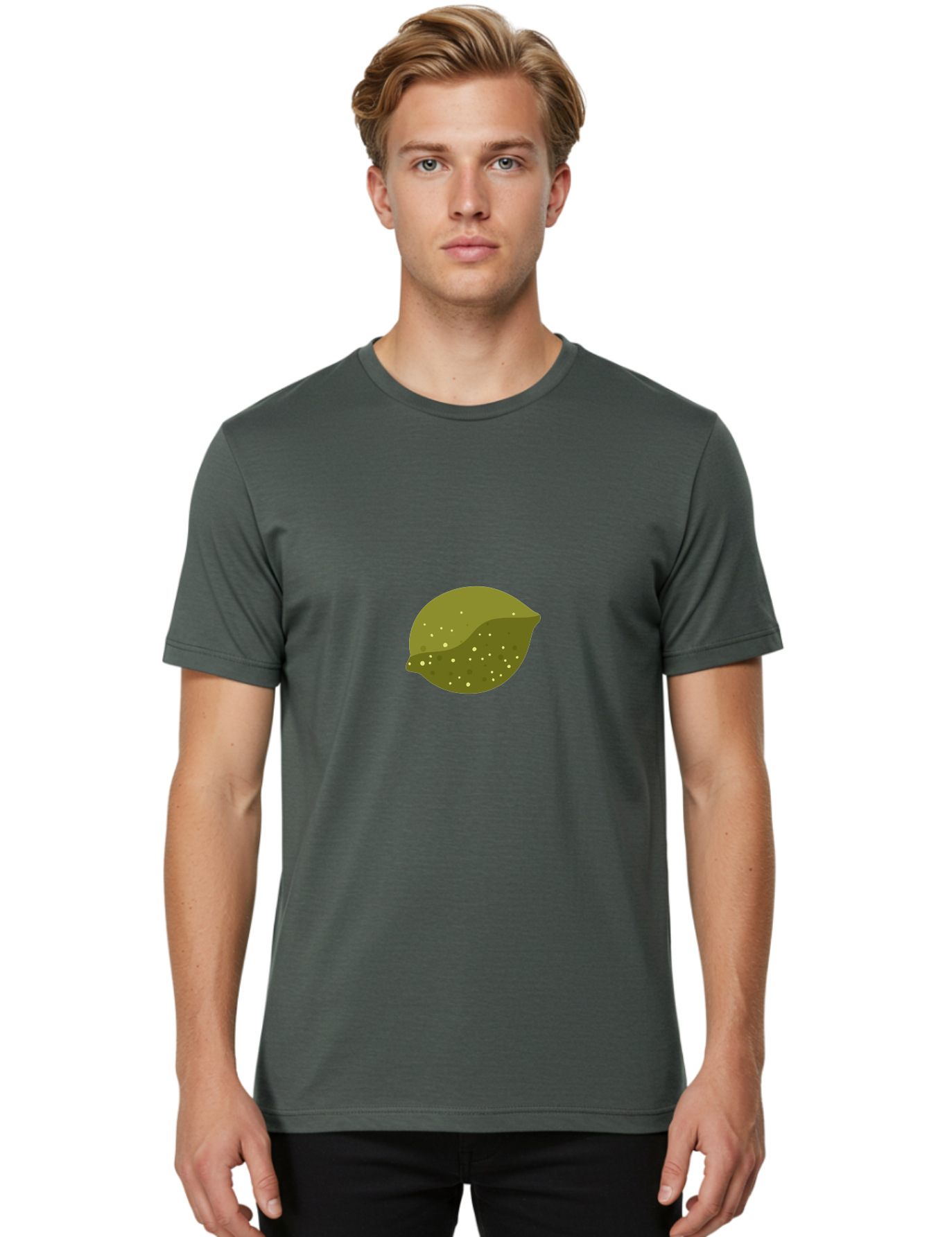 Lime-With-Spots Men'S Graphic Tee, 100% Cotton, Comfortable Casual Summer Wear, Machine Washable, Green Lime, Citrus Fruit, Vibrant Colors, Dynamic Spots, Fresh Produce, Bold Graphics, Digital Illustration, 2D Art Aad717