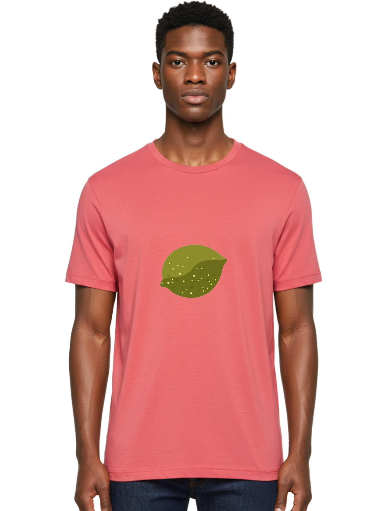Lime-With-Spots Men'S Graphic Tee, 100% Cotton, Comfortable Casual Summer Wear, Machine Washable, Green Lime, Citrus Fruit, Vibrant Colors, Dynamic Spots, Fresh Produce, Bold Graphics, Digital Illustration, 2D Art Aad717