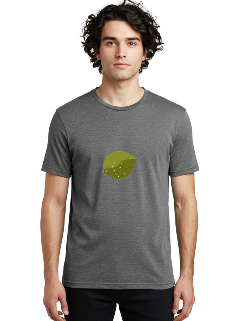 Lime-With-Spots Men'S Graphic Tee, 100% Cotton, Comfortable Casual Summer Wear, Machine Washable, Green Lime, Citrus Fruit, Vibrant Colors, Dynamic Spots, Fresh Produce, Bold Graphics, Digital Illustration, 2D Art Aad717