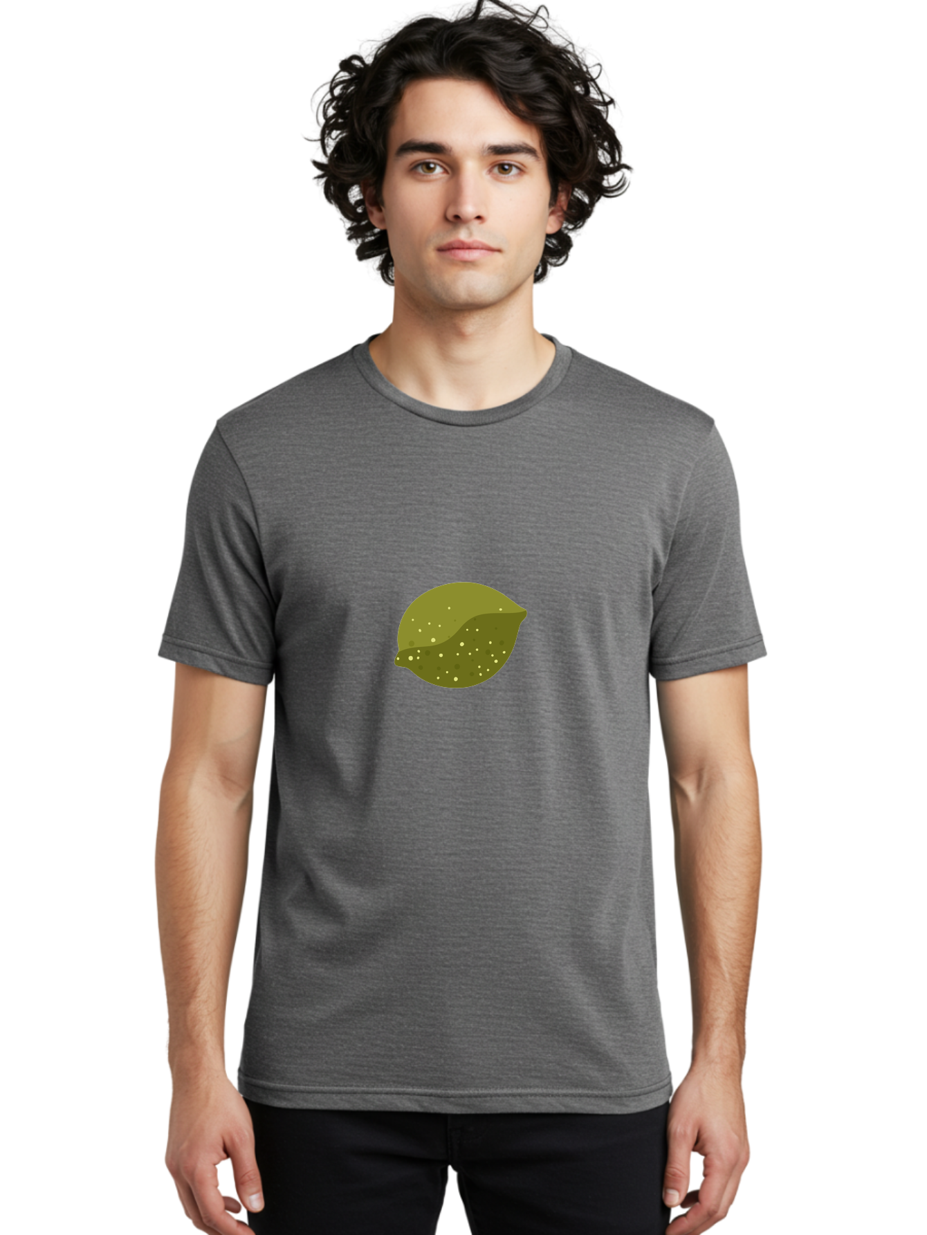 Lime-With-Spots Men'S Graphic Tee, 100% Cotton, Comfortable Casual Summer Wear, Machine Washable, Green Lime, Citrus Fruit, Vibrant Colors, Dynamic Spots, Fresh Produce, Bold Graphics, Digital Illustration, 2D Art Aad717