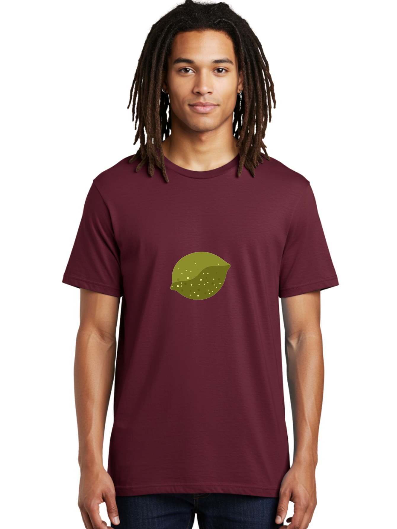 Lime-With-Spots Men'S Graphic Tee, 100% Cotton, Comfortable Casual Summer Wear, Machine Washable, Green Lime, Citrus Fruit, Vibrant Colors, Dynamic Spots, Fresh Produce, Bold Graphics, Digital Illustration, 2D Art Aad717